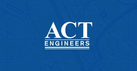 ACT logo on blue texture background