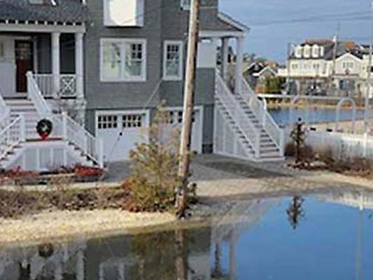 flooding in coastal town