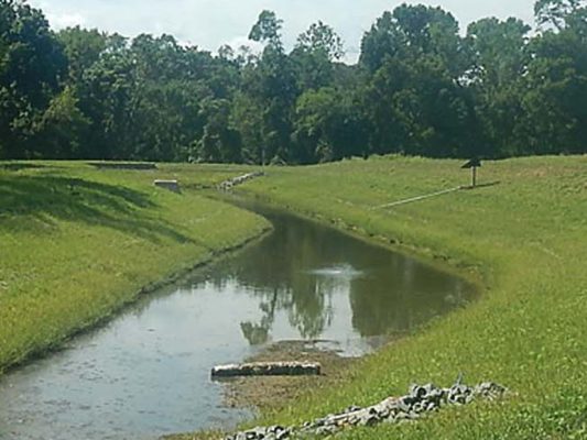 water drainage area in field