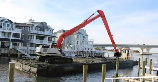 crane working on docks